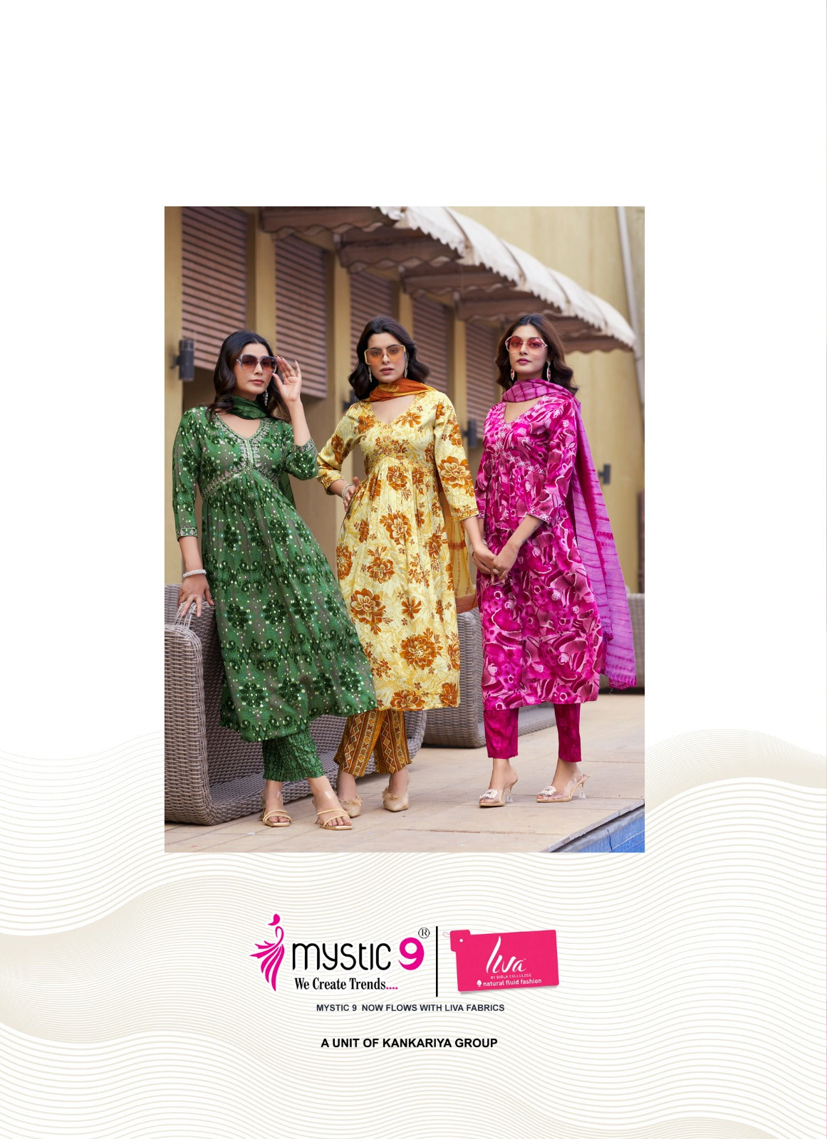Pooja Vol 10 Mystic 9 Rayon Foil Readymade Pant Style Suits Wholesaler Ahmedabad