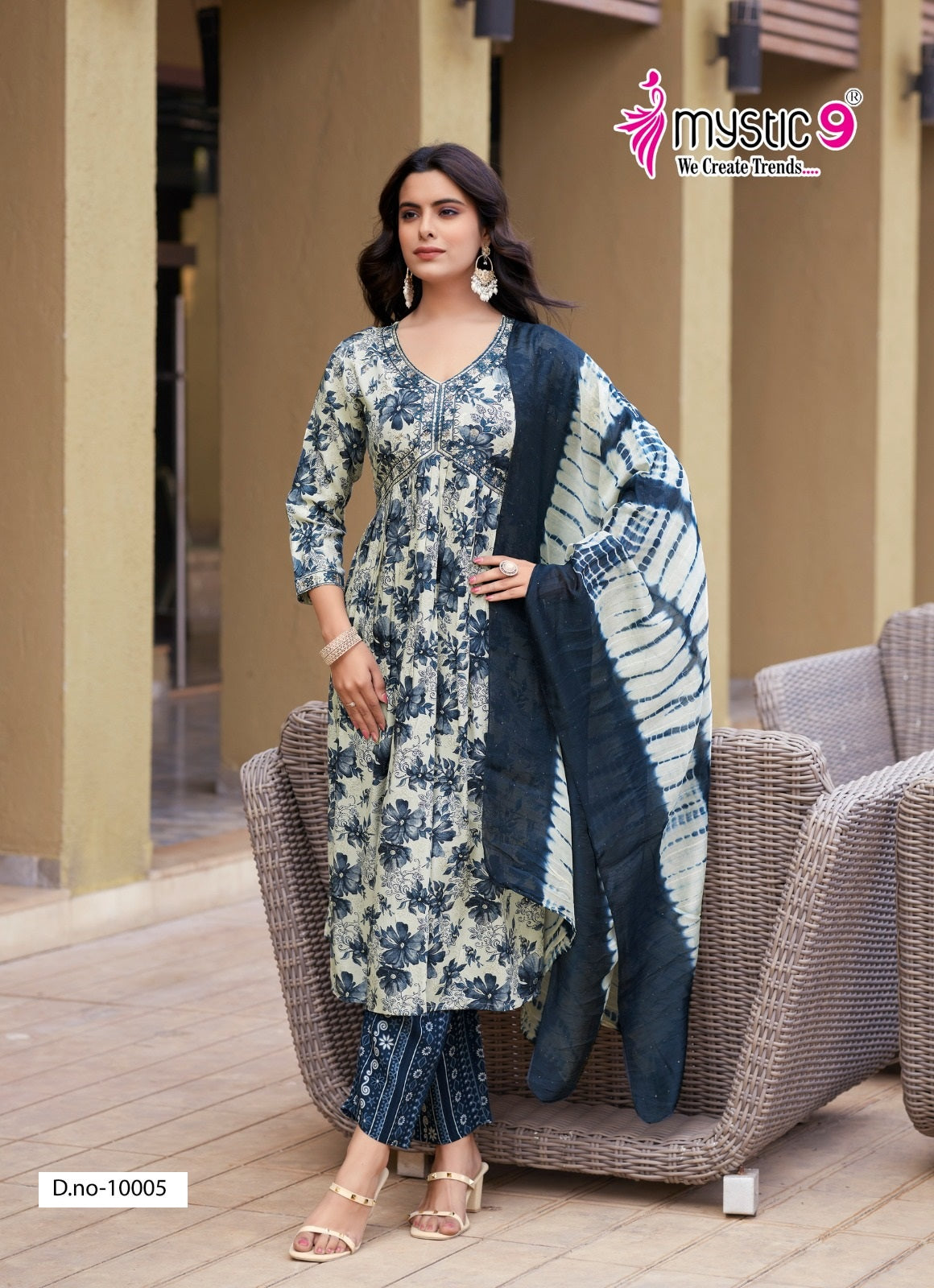 Pooja Vol 10 Mystic 9 Rayon Foil Readymade Pant Style Suits Wholesaler Ahmedabad