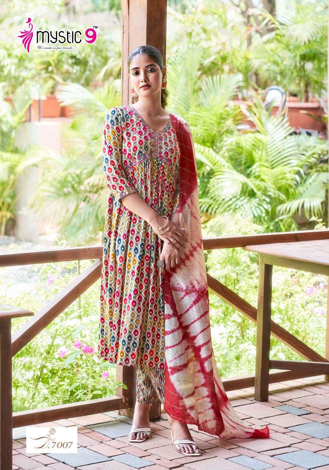 Pooja Vol 7 Mystic 9 Reyon Readymade Pant Style Suits Manufacturer Gujarat
