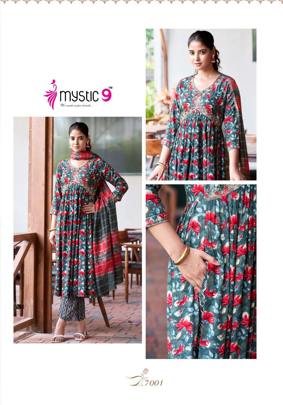 Pooja Vol 7 Mystic 9 Reyon Readymade Pant Style Suits Manufacturer Gujarat