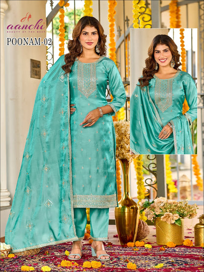 Poonam Aanchi Roman Readymade Pant Style Suits Wholesale Price