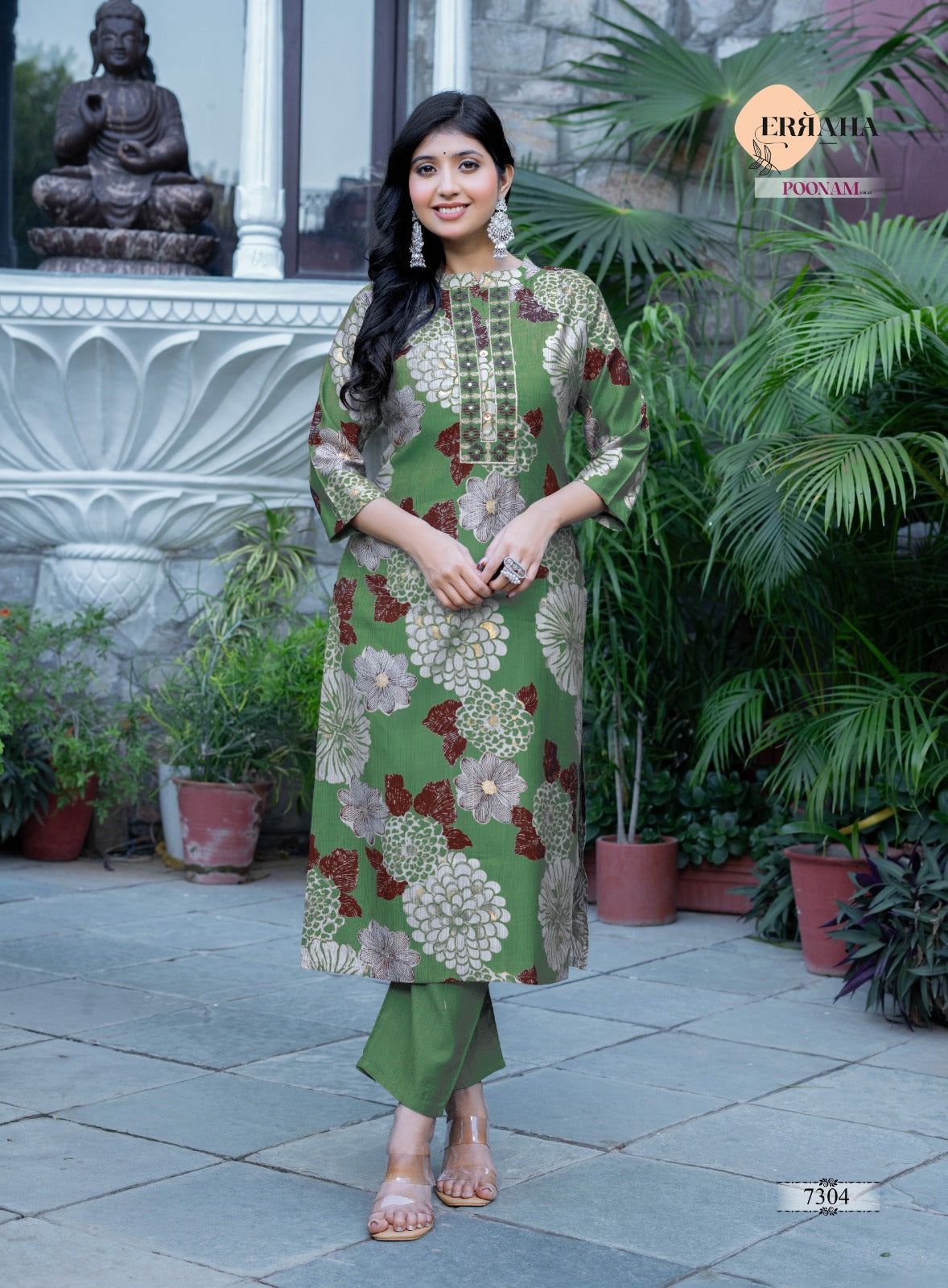 Poonam Vol 1 Erraha Vertican Silk Kurti Pant Set Manufacturer India