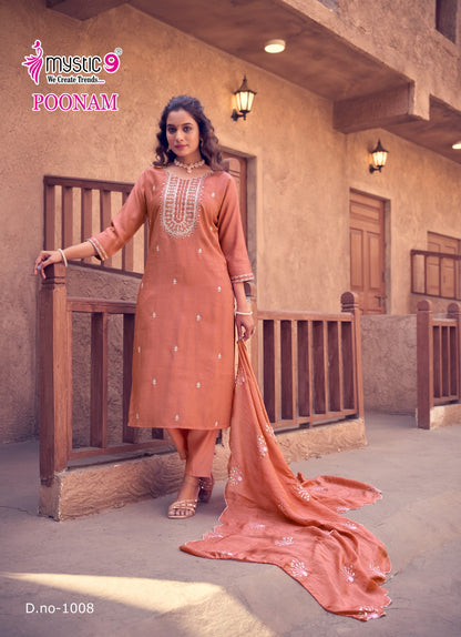 Poonam Vol 1 Mystic 9 Vetican Readymade Pant Style Suits Supplier