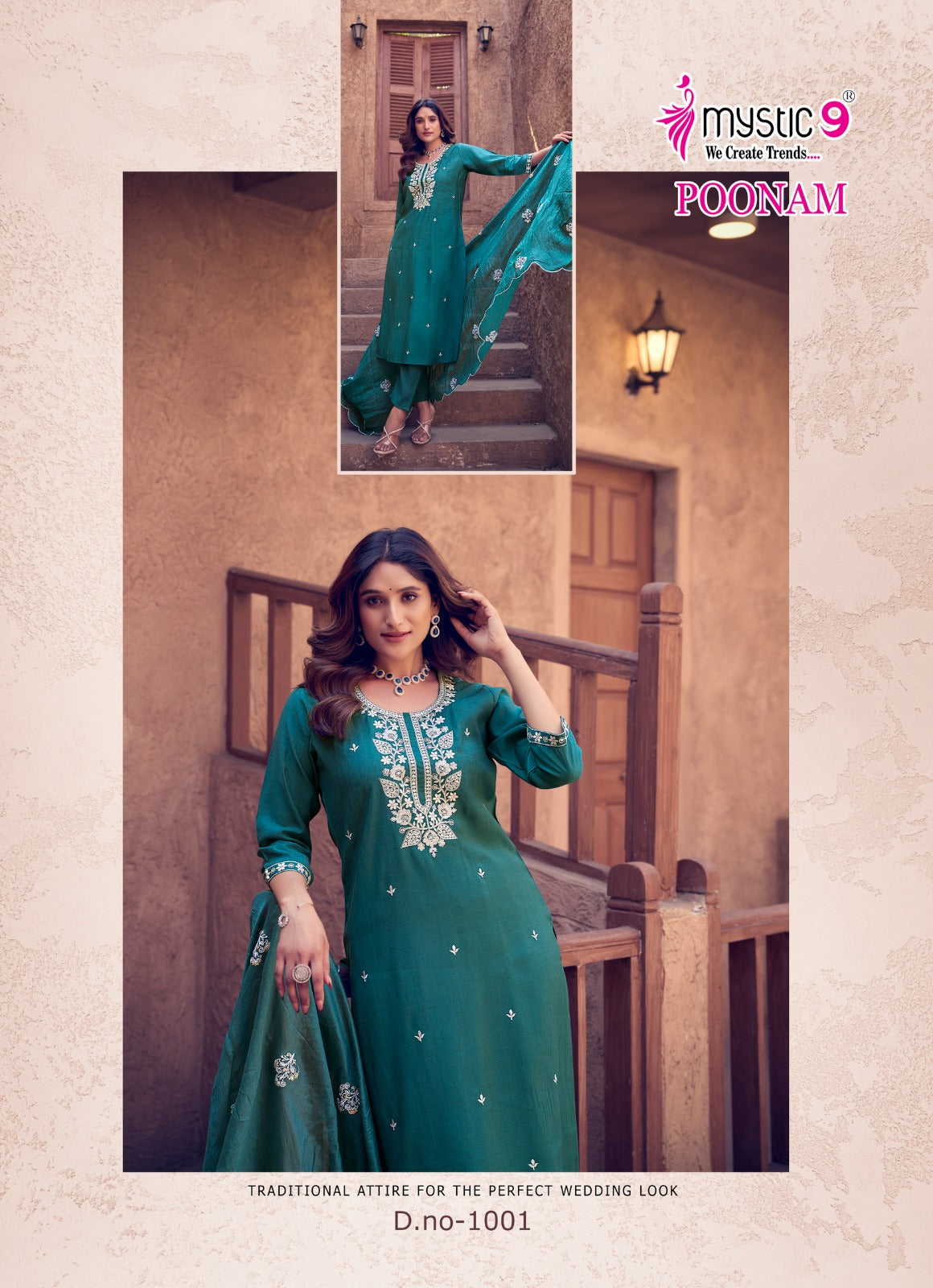 Poonam Vol 1 Mystic 9 Vetican Readymade Pant Style Suits Supplier