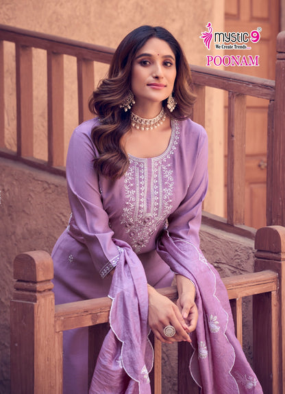 Poonam Vol 1 Mystic 9 Vetican Readymade Pant Style Suits Supplier