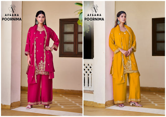 Poornima Afsana Chinon Pakistani Readymade Suits Exporter Ahmedabad