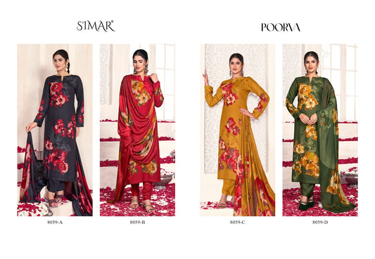 Poorva 8059 Simar Viscose Pashmina Suits Manufacturer