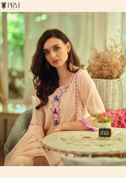 Poorva Prm India Mul Chanderi Readymade Pant Style Suits Exporter Gujarat