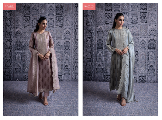 Porlim Naariti Silk Jacquard Pant Style Suits Wholesaler India