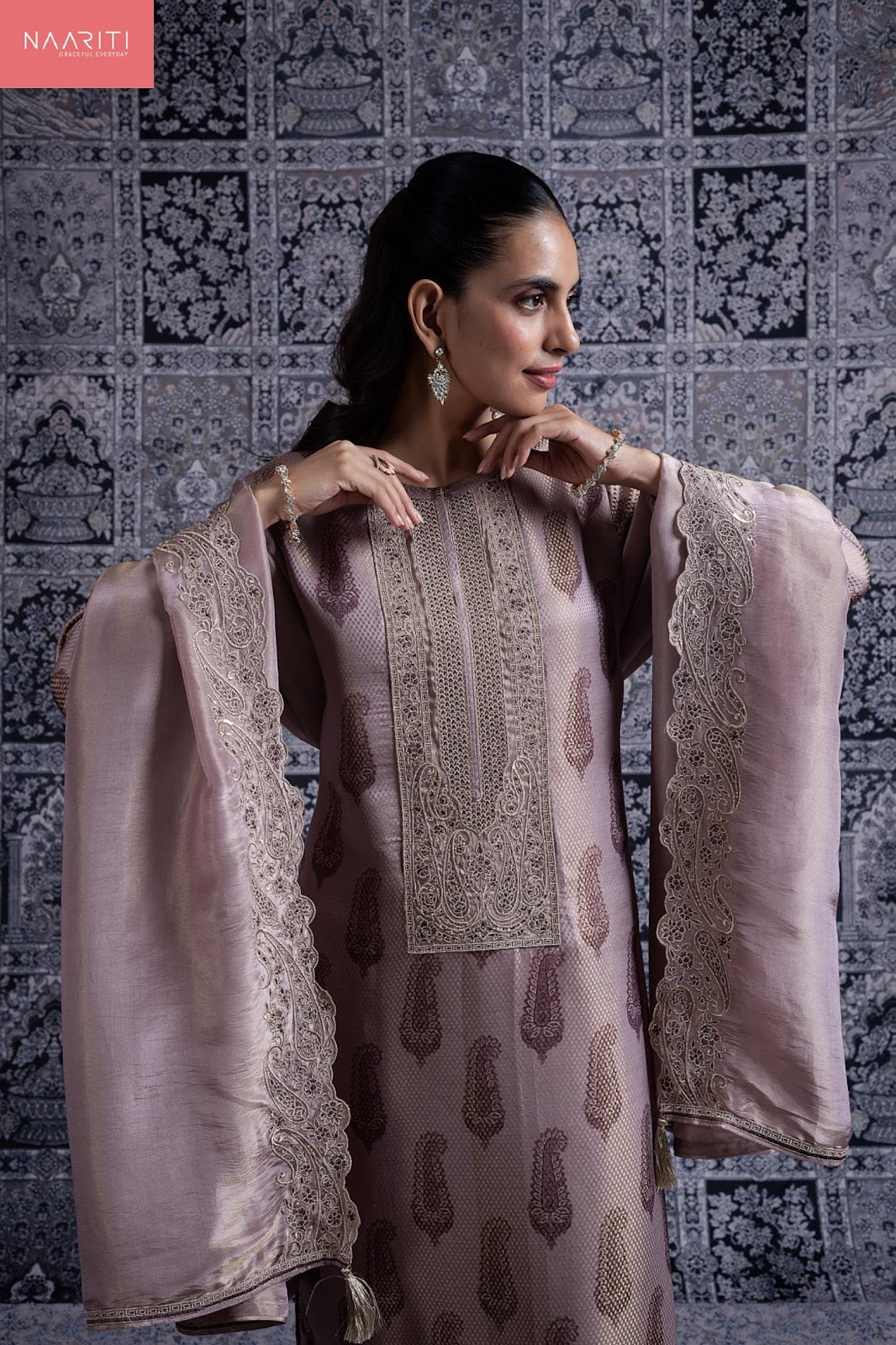 Porlim Naariti Silk Jacquard Pant Style Suits Wholesaler India