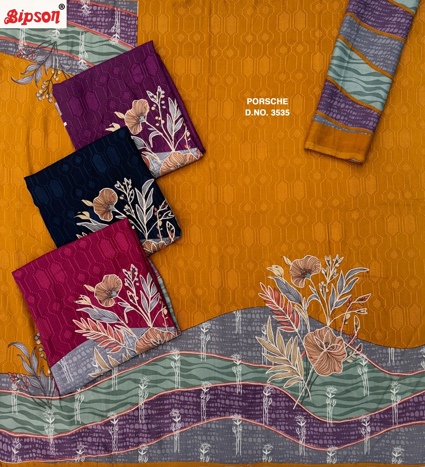 Porsche 3535 Bipson Prints Viscose Pashmina Suits Manufacturer