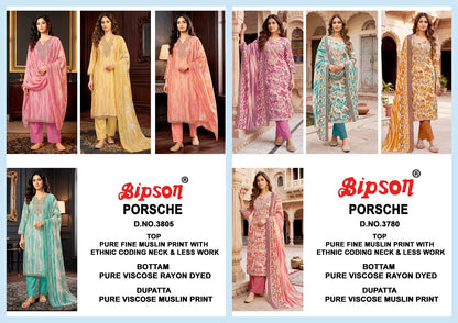 Porsche 3780-3805 Bipson Prints Muslin Pant Style Suits Supplier India