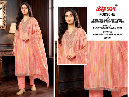 Porsche 3780-3805 Bipson Prints Muslin Pant Style Suits Supplier India