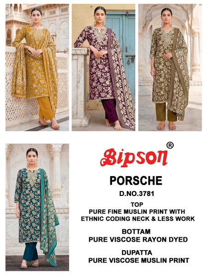Porsche 3781 Bipson Prints Muslin Pant Style Suits Exporter India