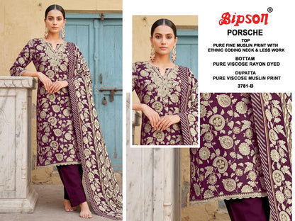 Porsche 3781 Bipson Prints Muslin Pant Style Suits Exporter India