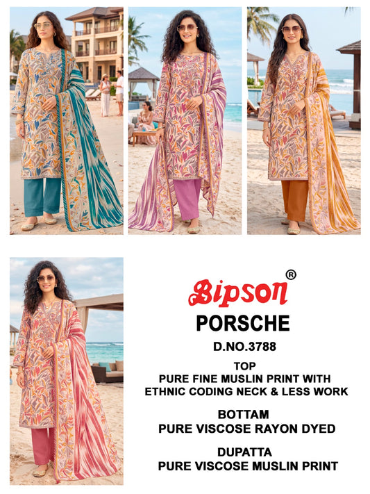 Porsche 3788 Bipson Prints Muslin Pant Style Suits Exporter
