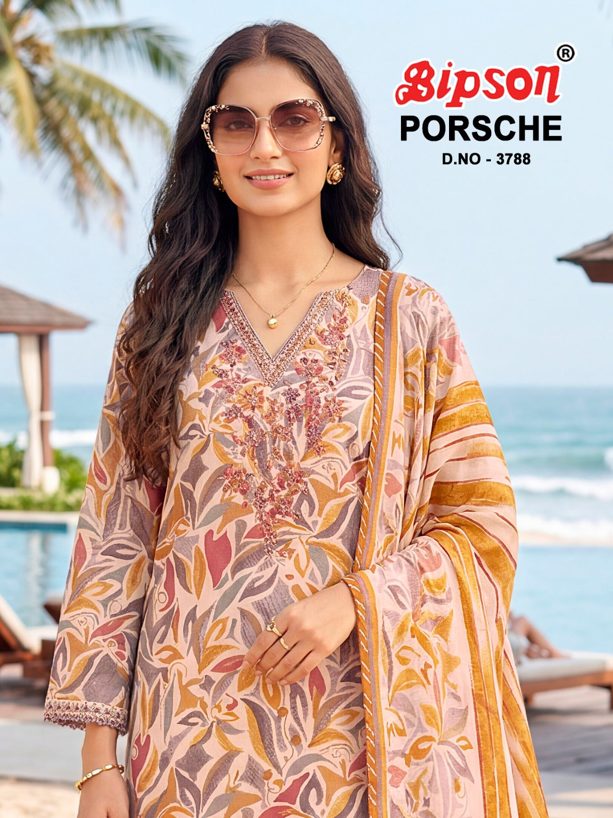 Porsche 3788 Bipson Prints Muslin Pant Style Suits Exporter