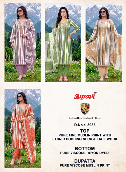 Porsche 3983 Bipson Prints Muslin Pant Style Suits Manufacturer Ahmedabad