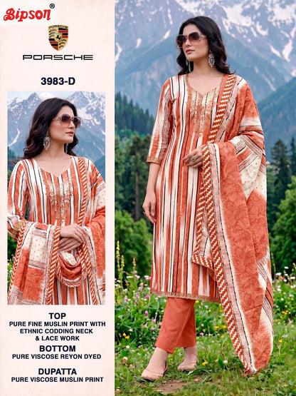 Porsche 3983 Bipson Prints Muslin Pant Style Suits Manufacturer Ahmedabad