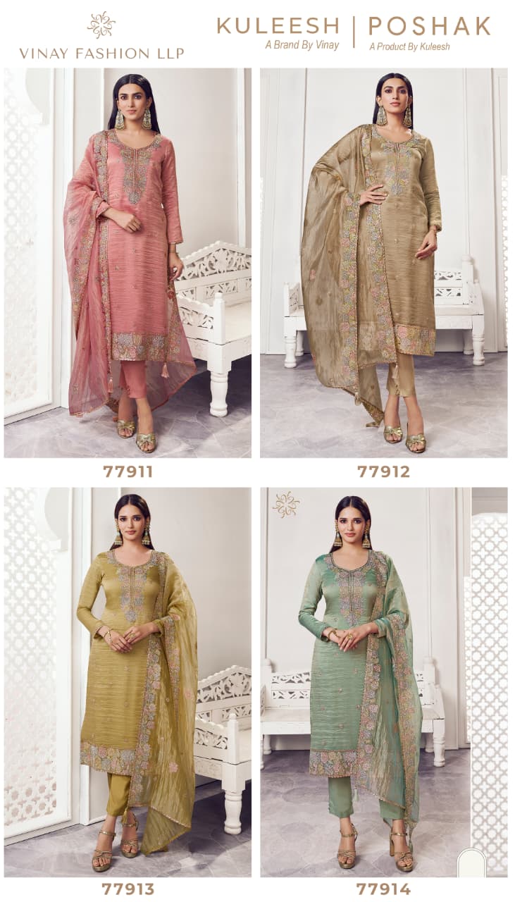 Poshak Kuleesh Vinay Fashion Llp Soft Silk Pant Style Suits Wholesale