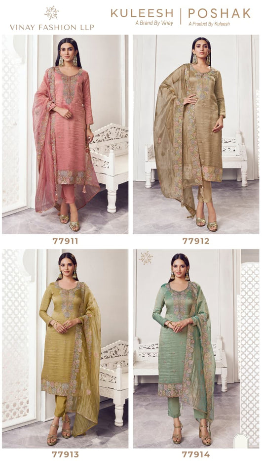 Poshak Kuleesh Vinay Fashion Llp Soft Silk Pant Style Suits Wholesale