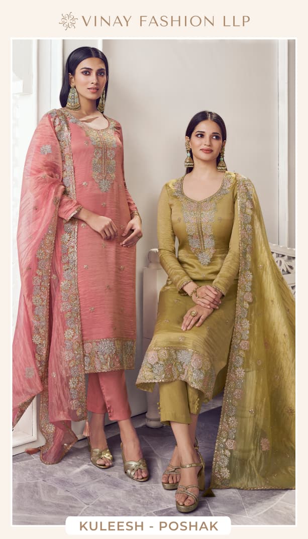 Poshak Kuleesh Vinay Fashion Llp Soft Silk Pant Style Suits Wholesale