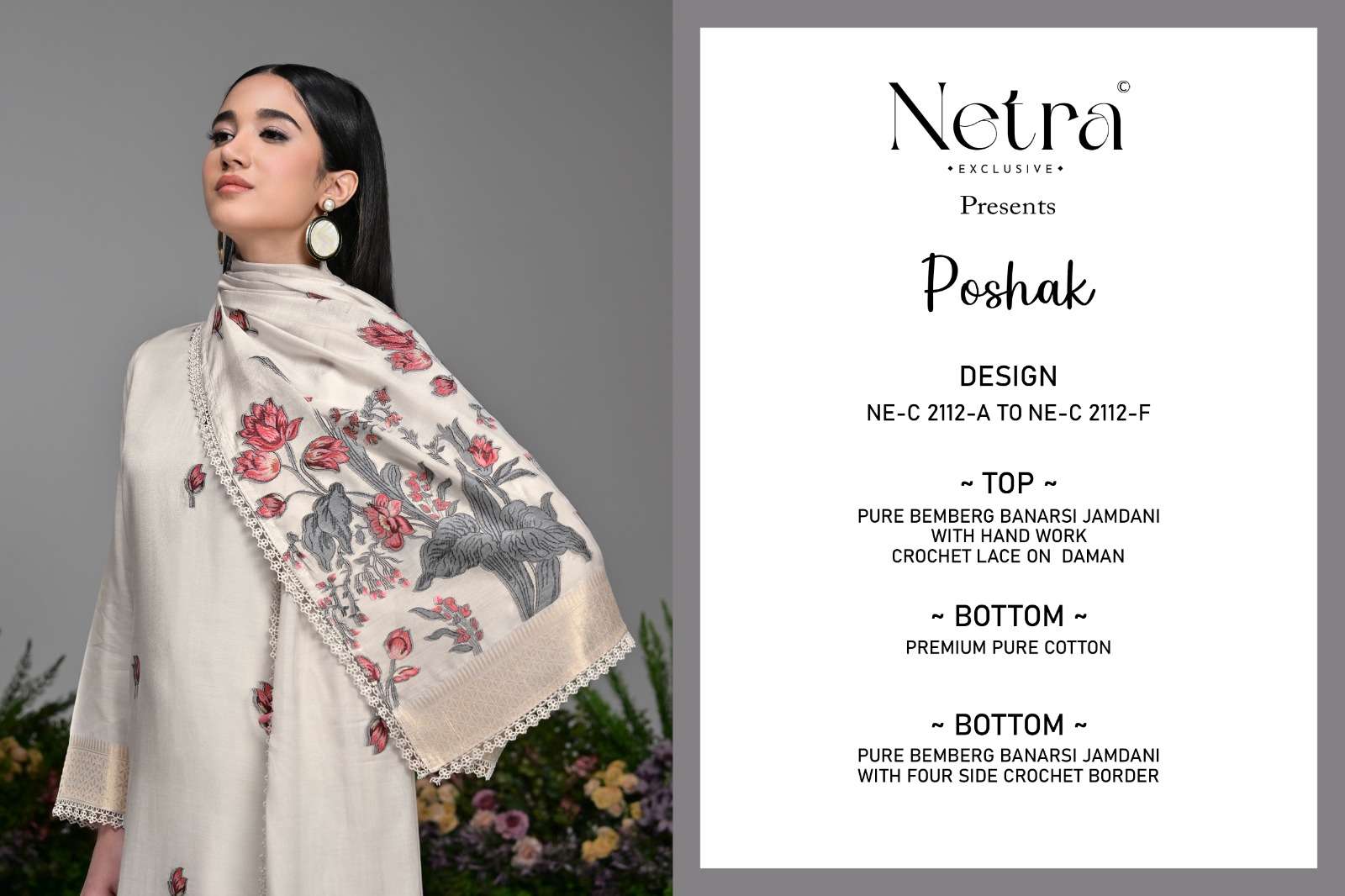 Poshak Netra Bemberg Pant Style Suits Exporter
