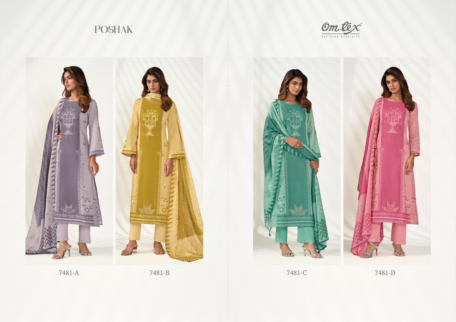 Poshak Omtex Linen Pant Style Suits Manufacturer India