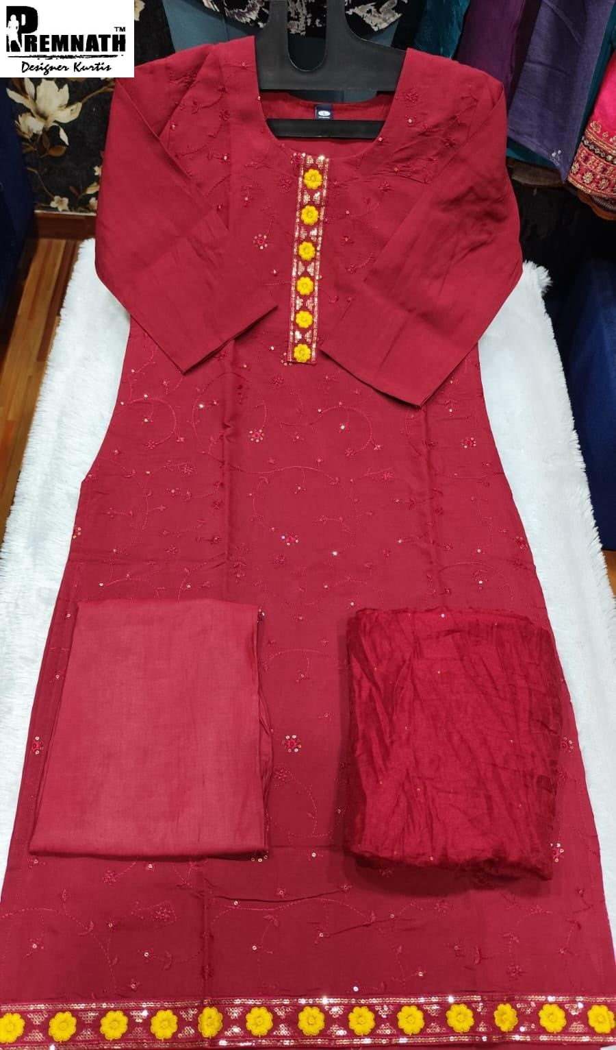 Poshak Premnath Roman Silk Readymade Pant Style Suits Manufacturer India
