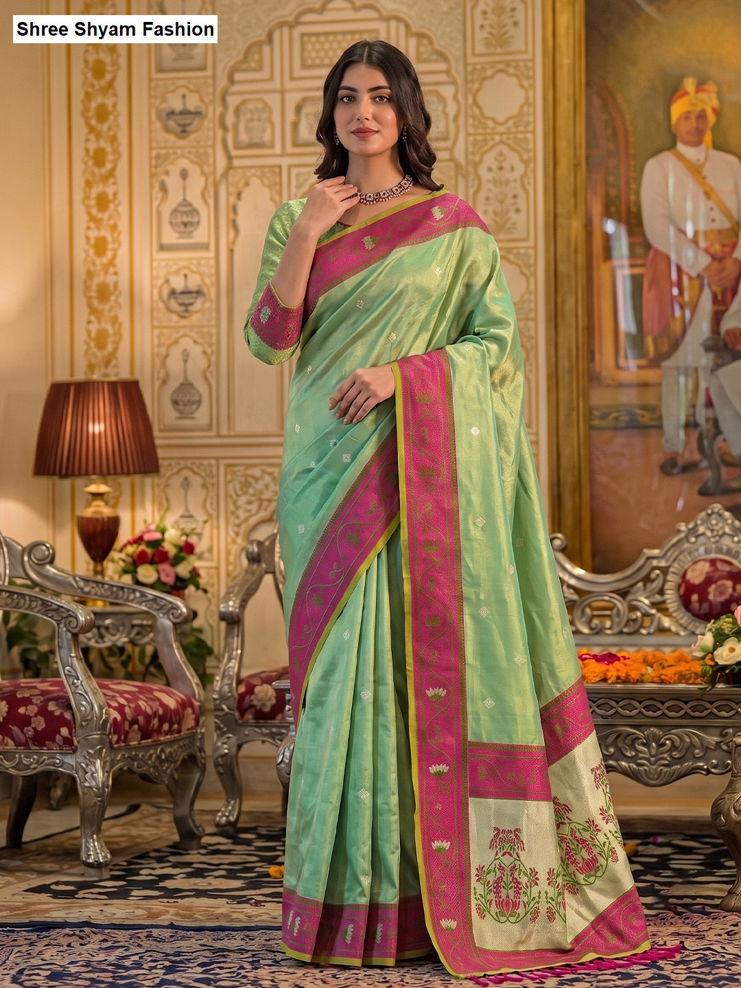 Poshak Shree Shyam Fashion Tissue Silk Sarees Wholesaler Gujarat
