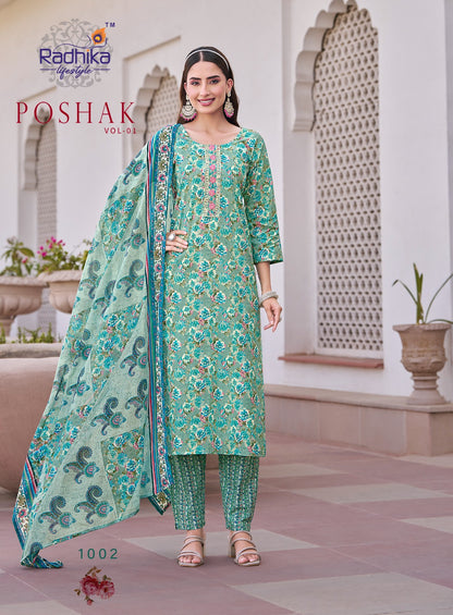 Poshak Vol 1 Radhika Lifestyle Readymade Cotton Pant Suits Wholesale Rate