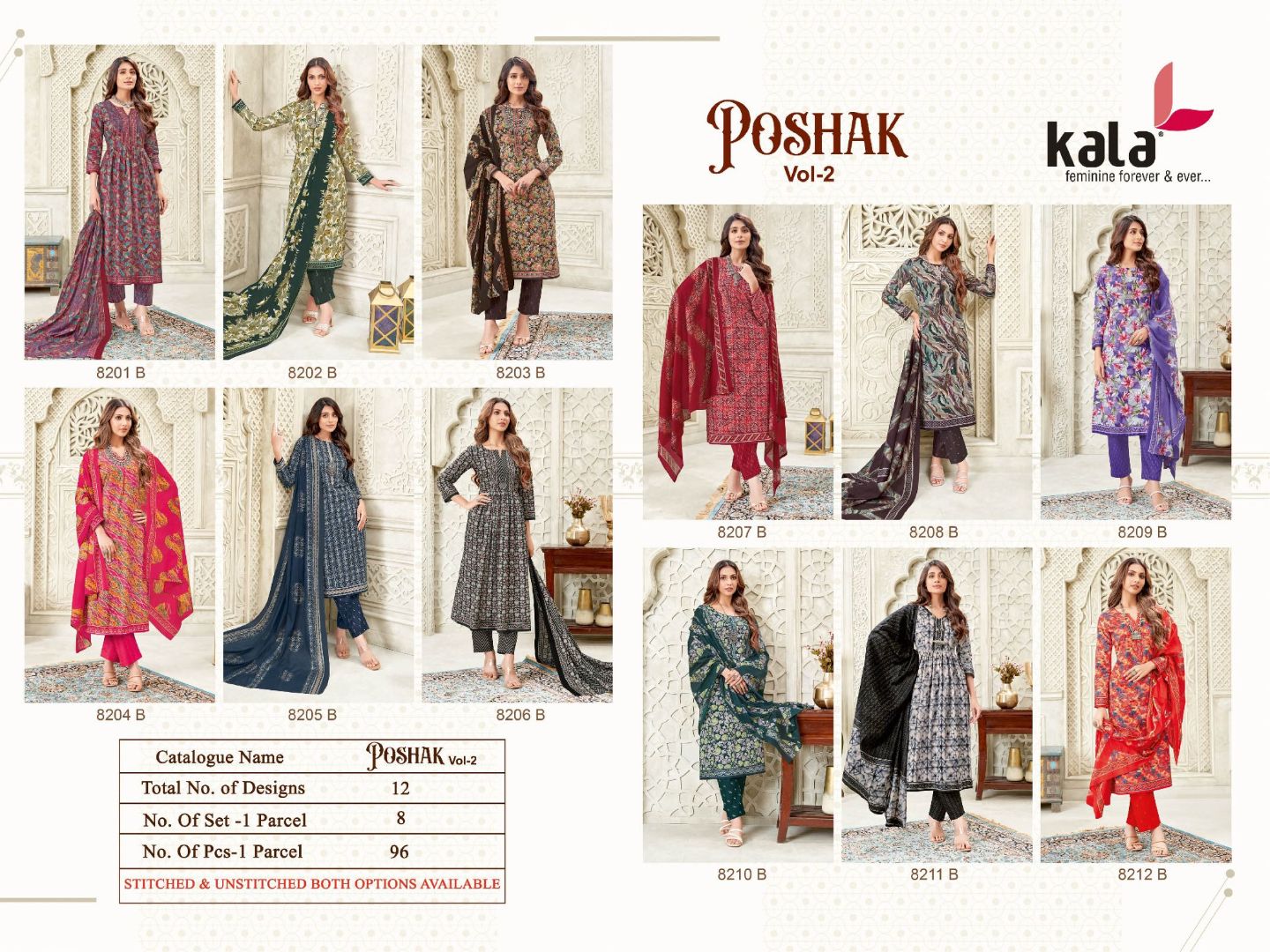 Poshak Vol 2 B Kala Cotton Dress Material Exporter India