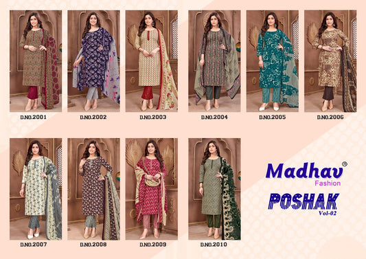 Poshak Vol 2 Madhav Fashion Cotton Pant Style Suits Supplier