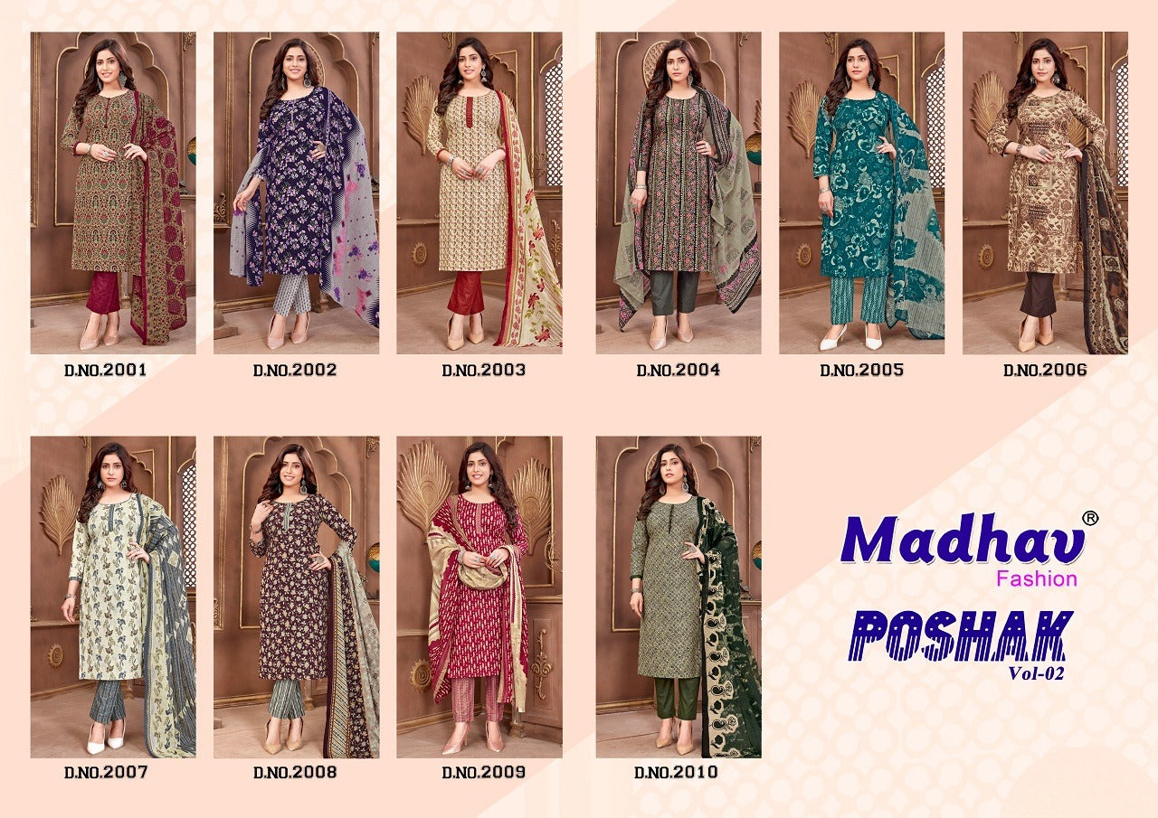 Poshak Vol 2 Madhav Fashion Cotton Readymade Pant Style Suits Exporter Ahmedabad
