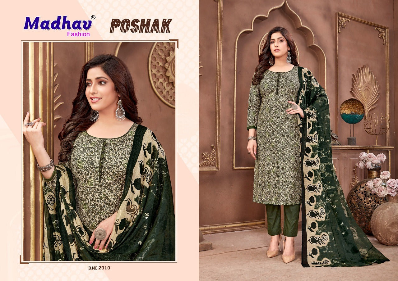 Poshak Vol 2 Madhav Fashion Cotton Readymade Pant Style Suits Exporter Ahmedabad