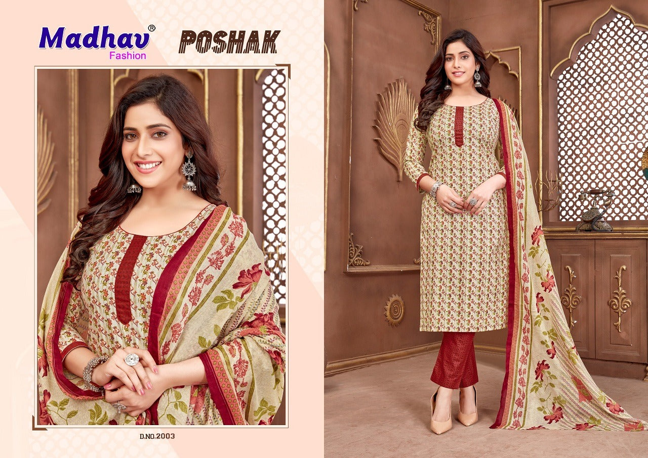 Poshak Vol 2 Madhav Fashion Cotton Readymade Pant Style Suits Exporter Ahmedabad