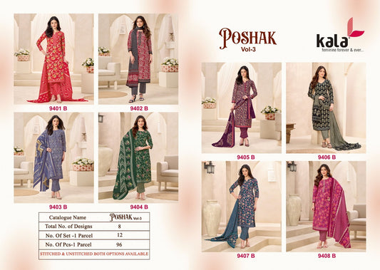 Poshak Vol 3 Kala Cotton Dress Material Wholesale