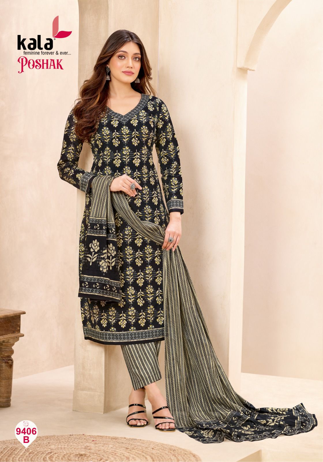 Poshak Vol 3 Kala Cotton Dress Material Wholesale