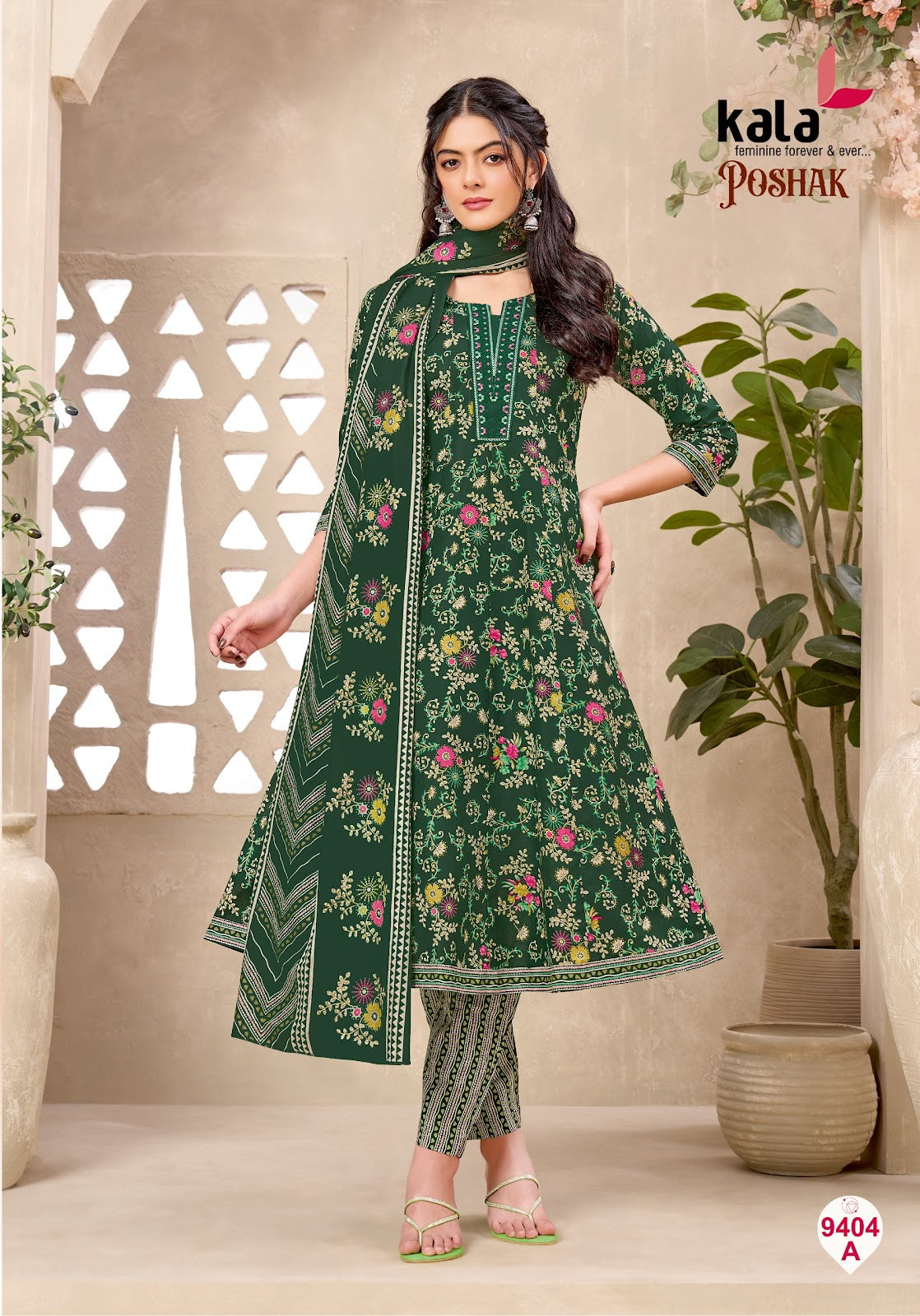 Poshak Vol 3 Kala Cotton Readymade Anarkali Suits Exporter Ahmedabad