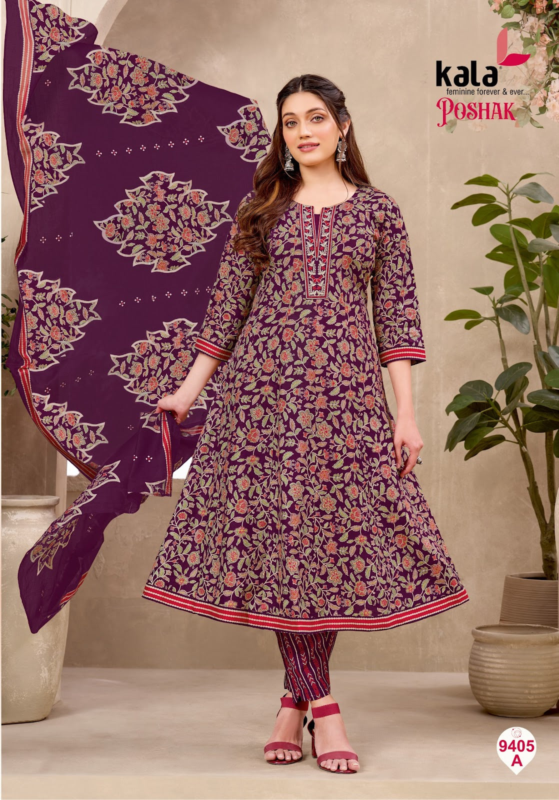 Poshak Vol 3 Kala Cotton Readymade Anarkali Suits Exporter Ahmedabad