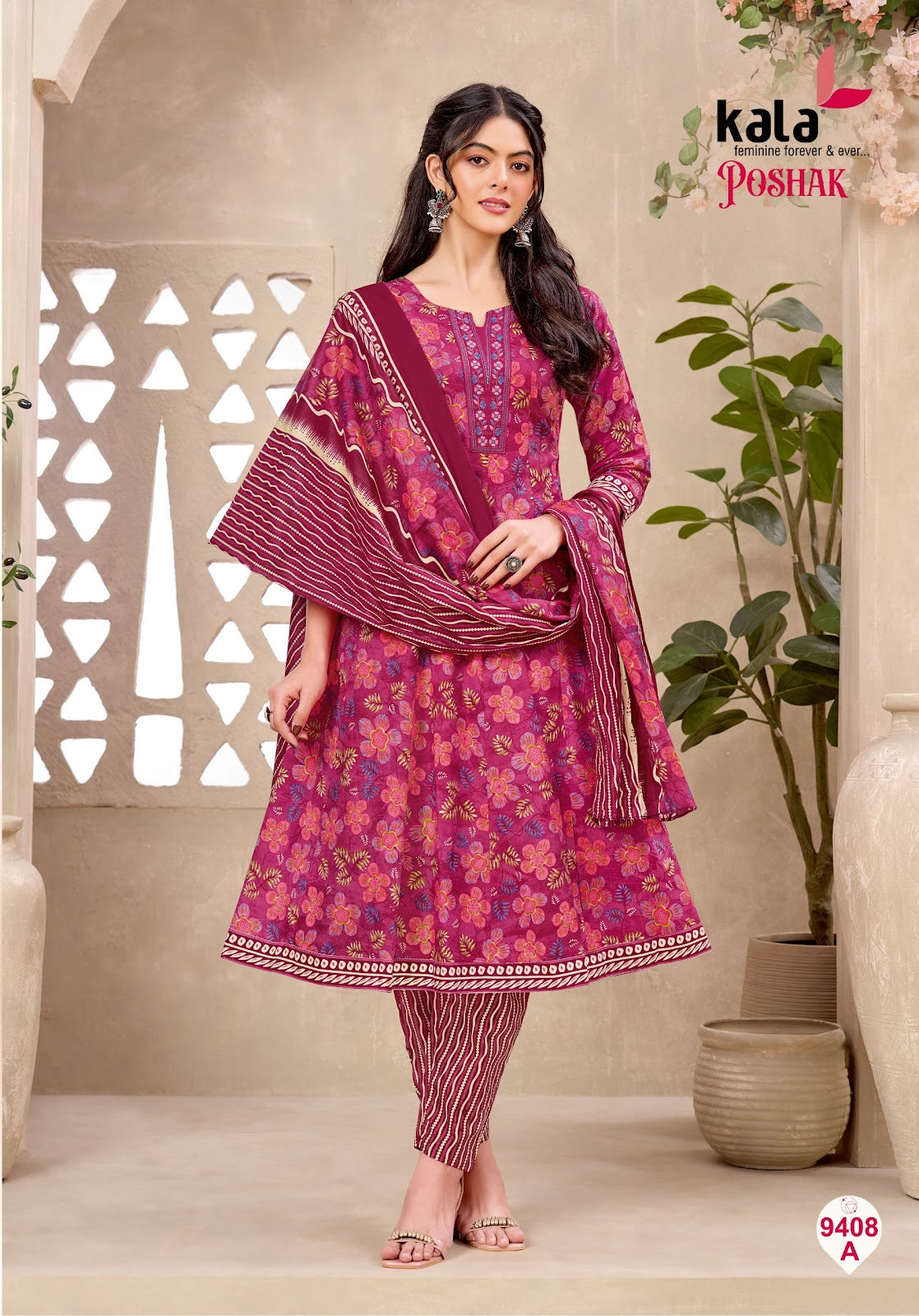 Poshak Vol 3 Kala Cotton Readymade Anarkali Suits Exporter Ahmedabad