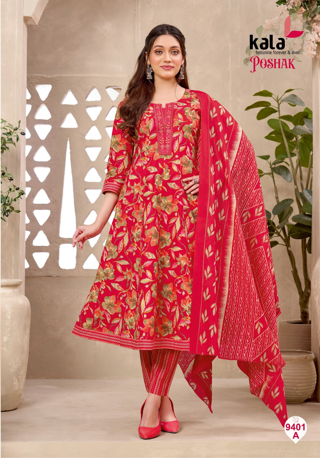 Poshak Vol 3 Kala Cotton Readymade Anarkali Suits Exporter Ahmedabad