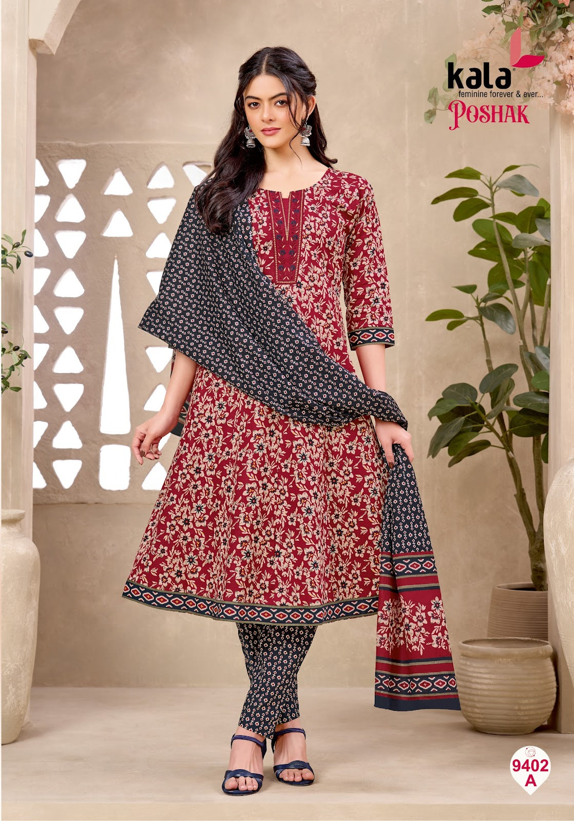 Poshak Vol 3 Kala Cotton Readymade Anarkali Suits Exporter Ahmedabad