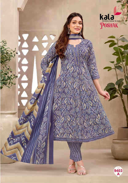 Poshak Vol 3 Kala Cotton Readymade Anarkali Suits Exporter Ahmedabad