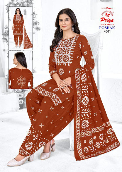 Poshak Vol 4 Js Priya Cotton Dress Material Wholesale