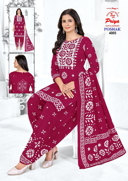 Poshak Vol 4 Js Priya Cotton Dress Material Wholesale