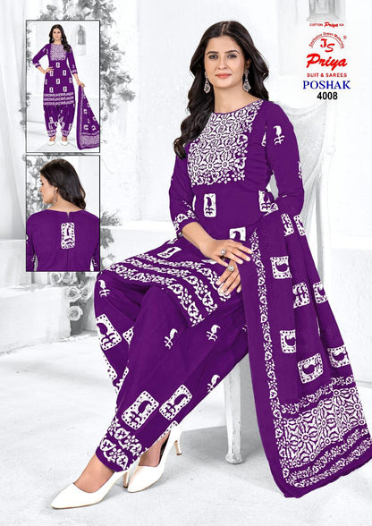 Poshak Vol 4 Js Priya Cotton Dress Material Wholesale