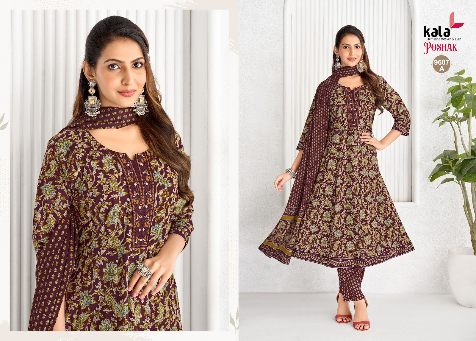 Poshak Vol 4 Kala Cotton Readymade Anarkali Suits Exporter Ahmedabad