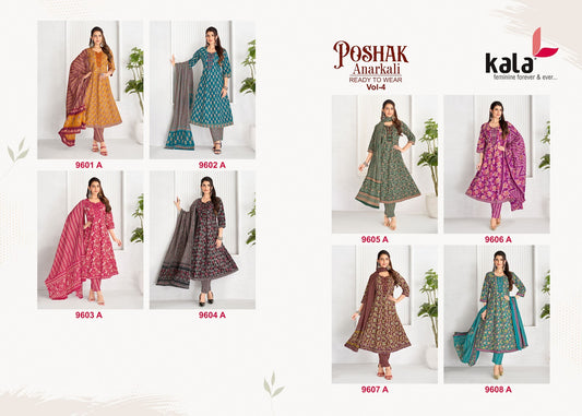 Poshak Vol 4 Kala Cotton Readymade Anarkali Suits Exporter Ahmedabad
