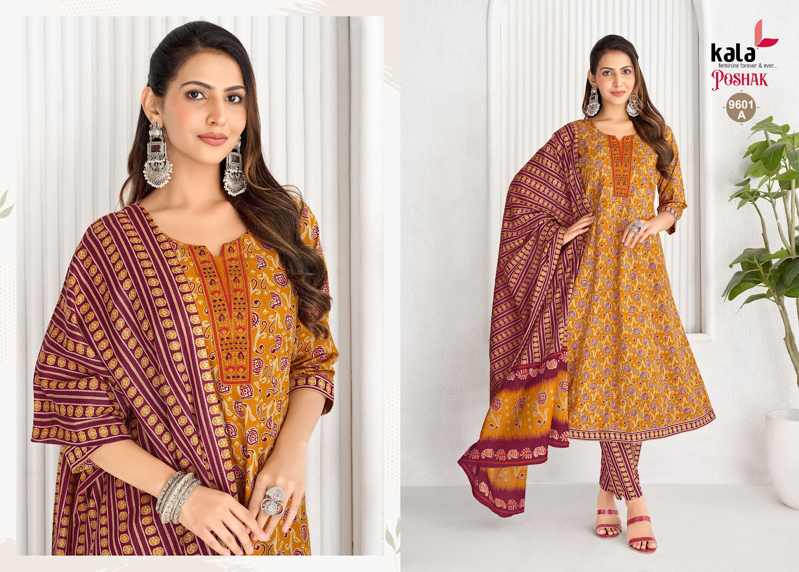 Poshak Vol 4 Kala Cotton Readymade Anarkali Suits Exporter Ahmedabad
